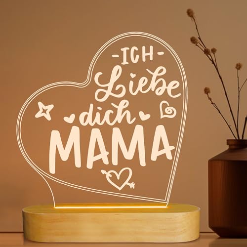 Lightzz Geschenke für Mama, Muttertagsgeschenke für Mama, LED-Nachttischlampe, Mama Geschenk, Muttertagsgeschenk Personalisiert, Mama Geburtstagsgeschenk von Lightzz