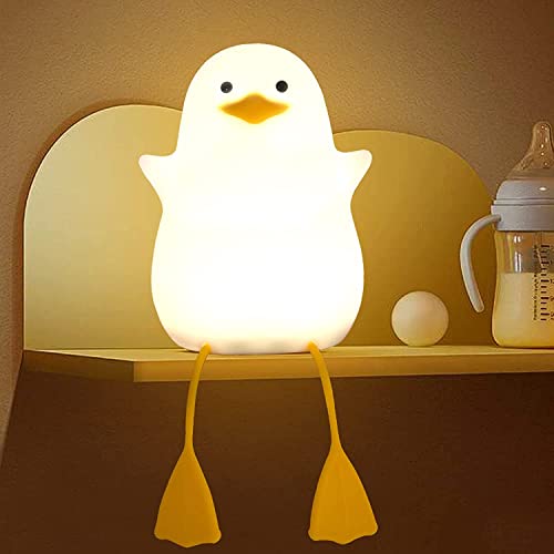 Lightzz Nachtlicht für Kinder, süße Enten-Nachttischlampe aus Silikon für Kinderzimmer, ABS SIL, Touch-Steuerung, tragbar und wiederaufladbar, dimmbar, Geburtstags-Weihnachtsgeschenke für Jungen und M von Lightzz