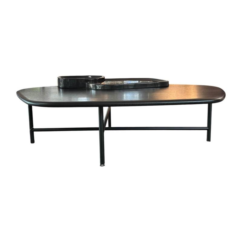 Couchtisch Lewa Platte Esche Schwarz Auflage Keramik Ebenschwarz Füße Stahl Schw... von Ligne Roset