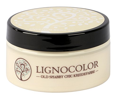 Lignocolor 100ml Kreidefarbe (Englisch Weiss) Shabby Chic Lack Landhaus Stil Vintage Look Chalky finish von Lignocolor