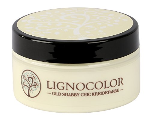 Lignocolor 100ml Kreidefarbe (Lemon) Shabby Chic Lack Landhaus Stil Vintage Look Chalky finish von Lignocolor