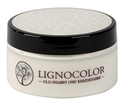 Lignocolor 100ml Kreidefarbe (Light Grey) Shabby Chic Lack Landhaus Stil Vintage Look Chalky finish von Lignocolor