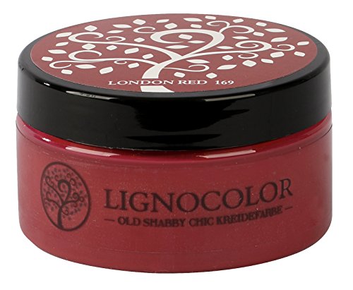 Lignocolor 100ml Kreidefarbe (London Red) Shabby Chic Lack Landhaus Stil Vintage Look Chalky finish von Lignocolor