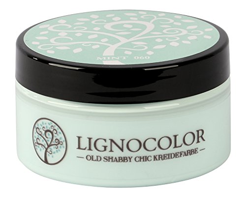 Lignocolor 100ml Kreidefarbe (Mint) Shabby Chic Lack Landhaus Stil Vintage Look Chalky finish von Lignocolor
