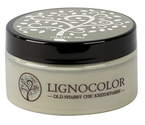 Lignocolor 100ml Kreidefarbe (Olive) Shabby Chic Lack Landhaus Stil Vintage Look Chalky finish von Lignocolor