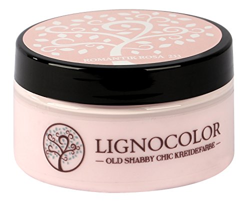 Lignocolor 100ml Kreidefarbe (Romantik Rosa) Shabby Chic Lack Landhaus Stil Vintage Look Chalky finish von Lignocolor