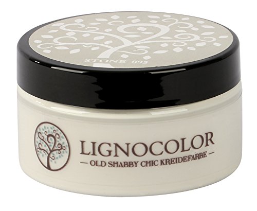 Lignocolor 100ml Kreidefarbe (Stone) Shabby Chic Lack Landhaus Stil Vintage Look Chalky finish von Lignocolor