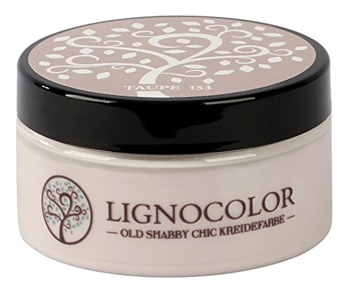 Lignocolor 100ml Kreidefarbe (Taupe) Shabby Chic Lack Landhaus Stil Vintage Look Chalky finish von Lignocolor