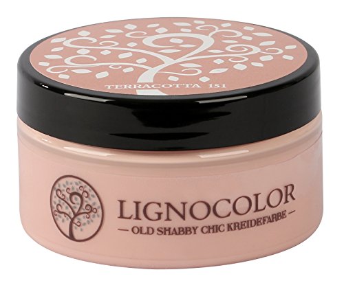 Lignocolor 100ml Kreidefarbe (Terracotta) Shabby Chic Lack Landhaus Stil Vintage Look Chalky finish von Lignocolor