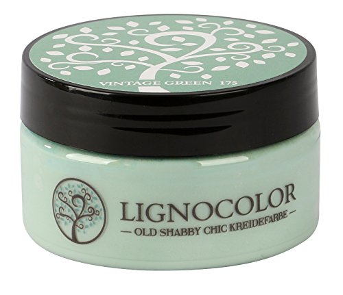 Lignocolor 100ml Kreidefarbe (Vintage Green) Shabby Chic Lack Landhaus Stil Vintage Look Chalky finish von Lignocolor