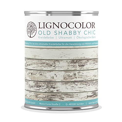 Kreidefarbe Shabby Chic Lack Vintage Look Chalky 1kg (Ida´s Light Grey 214) von Lignocolor