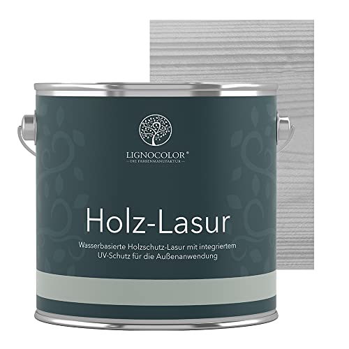 Lignocolor® Holzlasur (2,5L, Lichtgrau) Holzschutzlasur für Außen & Innen Wasserbasis – Andere Farbtöne verfügbar von Lignocolor