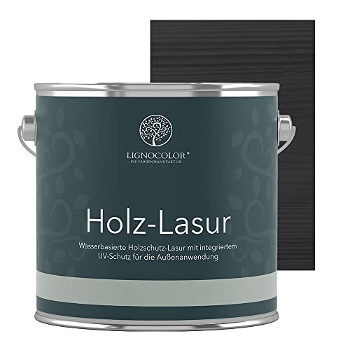 Lignocolor® Holzlasur (2,5L Anthrazit Grau) Holzschutzlasur für Außen & Innen Wasserbasis - Andere Farbtöne verfügbar von Lignocolor