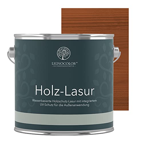 Lignocolor® Holzlasur (2,5L Braun) Holzschutzlasur für Außen & Innen Wasserbasis – Andere Farbtöne verfügbar von Lignocolor