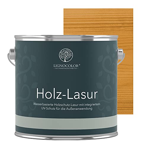 Lignocolor® Holzlasur (2,5L Buche hell) Holzschutzlasur für Außen & Innen Wasserbasis – Andere Farbtöne verfügbar von Lignocolor