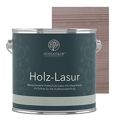 Lignocolor® Holzlasur (2,5L Platingrau) Holzschutzlasur für Außen & Innen Wasserbasis – Andere Farbtöne verfügbar von Lignocolor