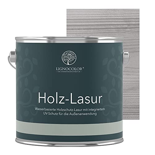 Lignocolor® Holzlasur (2,5L Silbergrau) Holzschutzlasur für Außen & Innen Wasserbasis – Andere Farbtöne verfügbar von Lignocolor