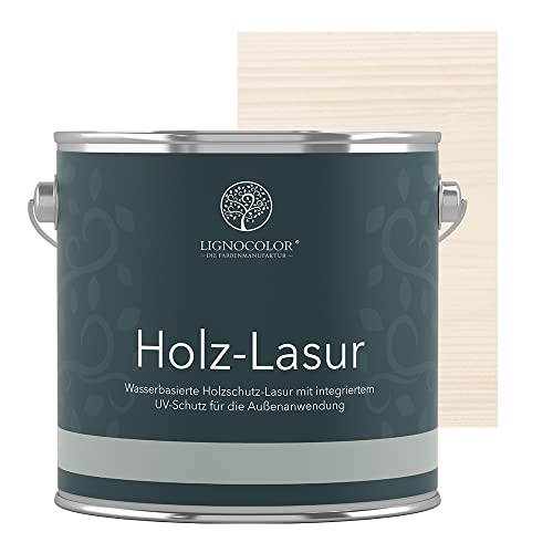 Lignocolor® Holzlasur (2,5L Weiss) Holzschutzlasur für Außen & Innen Wasserbasis – Andere Farbtöne verfügbar von Lignocolor