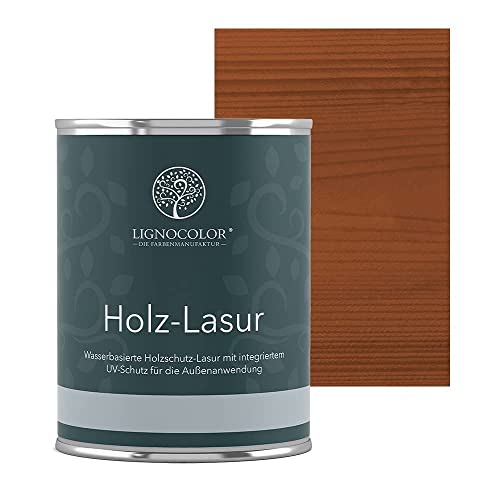 Lignocolor® Holzlasur (750ml Braun) schützende Lasur für Außen & Innen Wasserbasis von Lignocolor