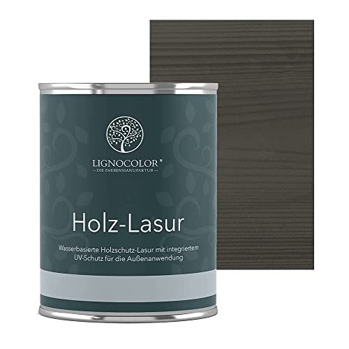 Lignocolor® Holzlasur (750ml Graphitgrau) schützende Lasur für Außen & Innen Wasserbasis von Lignocolor