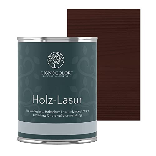 Lignocolor® Holzlasur (750ml Mahagoni) schützende Lasur für Außen & Innen Wasserbasis von Lignocolor