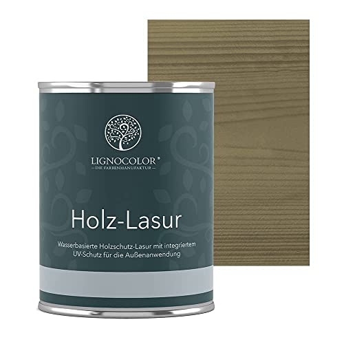 Lignocolor® Holzlasur (750ml Olivgrau) schützende Lasur für Außen & Innen Wasserbasis von Lignocolor