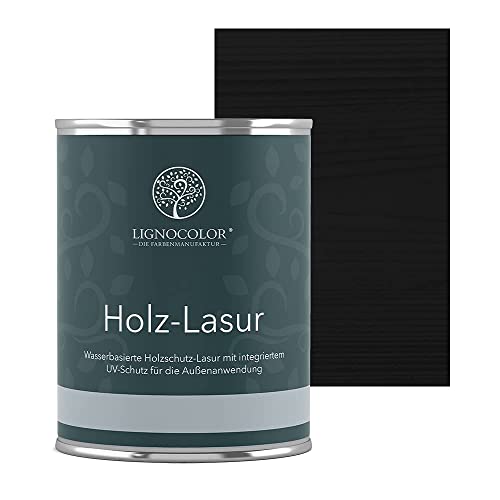 Lignocolor® Holzlasur (750ml Schwarz) schützende Lasur für Außen & Innen Wasserbasis von Lignocolor