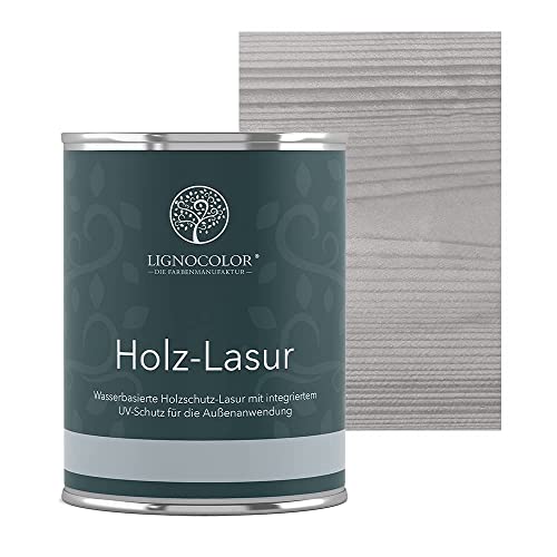 Lignocolor® Holzlasur (750ml Silbergrau) schützende Lasur für Außen & Innen Wasserbasis von Lignocolor