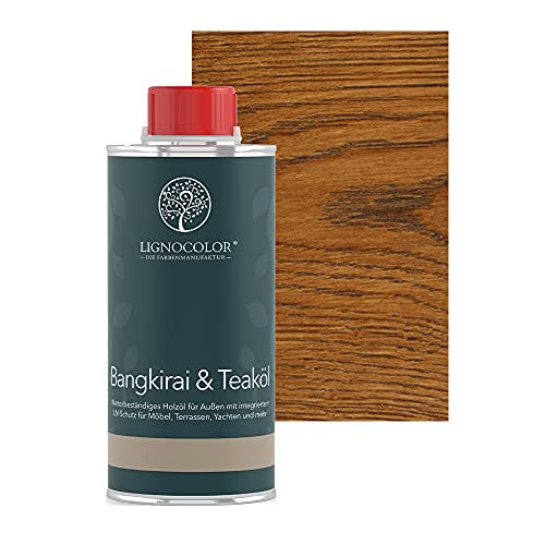 Lignocolor Teaköl | Holzöl für Gartenmöbel und Holz im Außenbereich | Holzschutz (250 ml, Nussbaum dunkel) von Lignocolor