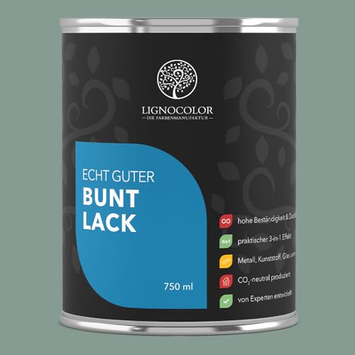 Lignocolor Buntlack glänzend (750 ml, Duck Egg) | hochbeständiger Lack für Holz, Metall, Kunststoff & Kinderspielzeug von Lignocolor