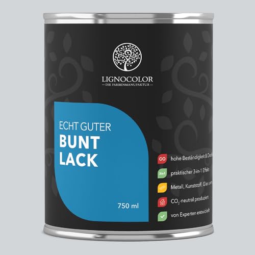 Lignocolor Buntlack matt (750 ml, Pearl) | hochbeständiger Lack für Holz, Metall, Kunststoff & Kinderspielzeug von Lignocolor
