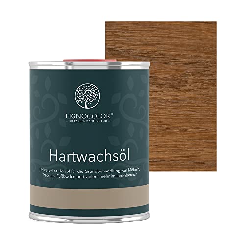 Lignocolor Hartwachsöl Holzöl für den Innenbereich (1 L, Braun) von Lignocolor