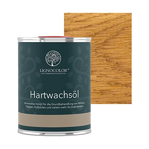 Lignocolor Hartwachsöl Holzöl für den Innenbereich (1 L, Eiche Gold) von Lignocolor