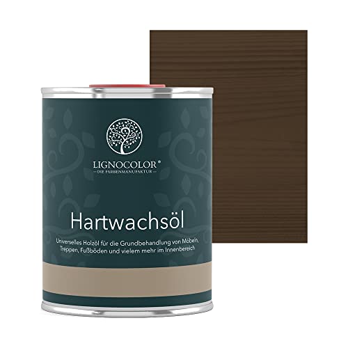 Lignocolor Hartwachsöl (1 L, Nussbaum dunkel) Holzöl für den Innenbereich von Lignocolor