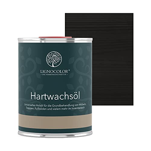 Lignocolor Hartwachsöl (1 L, Schwarz) Holzöl für den Innenbereich von Lignocolor