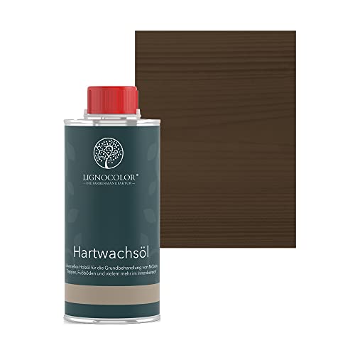 Lignocolor Hartwachsöl (250 ml, Nussbaum dunkel) Holzöl für den Innenbereich von Lignocolor