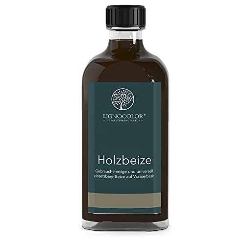 Lignocolor Holzbeize (100 ml, Nussbaum dunkel) umweltfreundliche Beize auf Wasserbasis für Holz von Lignocolor