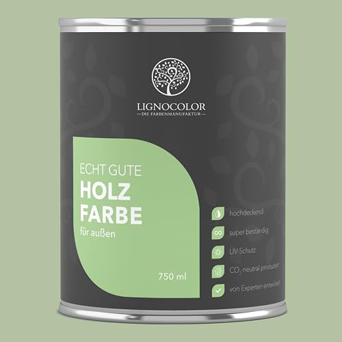 Lignocolor Holzfarbe Außen matt | wetterfeste Farbe für den Außenbereich (Aloe matt, 2,5L) | hochdeckend & hochbeständig von Lignocolor