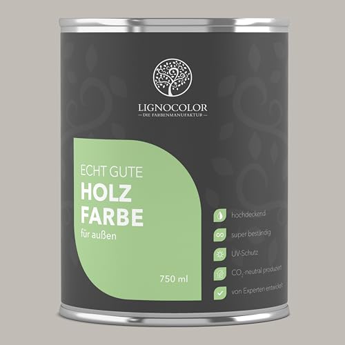 Lignocolor Holzfarbe Außen matt | wetterfeste Farbe für den Außenbereich (Lichtgrau matt, 2,5L) | hochdeckend & hochbeständig von Lignocolor