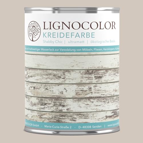 Lignocolor Kreidefarbe Shabby Chic Lack Vintage Look Chalky 1kg (African Beige 600) von Lignocolor