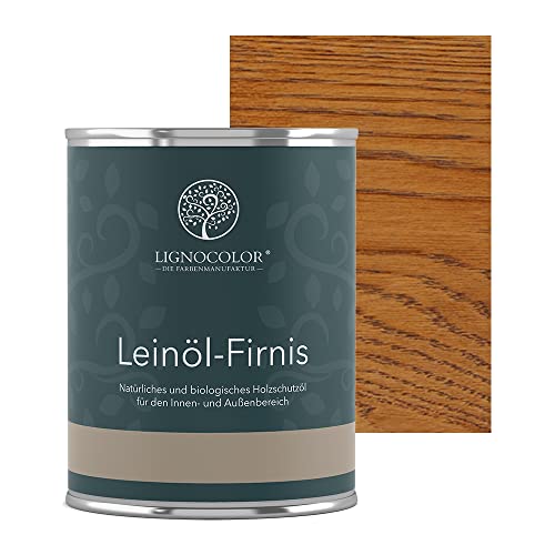 Lignocolor Leinölfirnis | Holzöl für den Innen- und Außenbereich | natürlicher Holzschutz (750ml, Eiche dunkel) von Lignocolor
