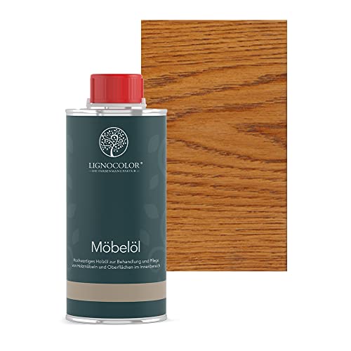 Lignocolor Möbelöl - hochwertiges und natürliches Holzöl für den Innenbereich (250 ml, Teak) von Lignocolor