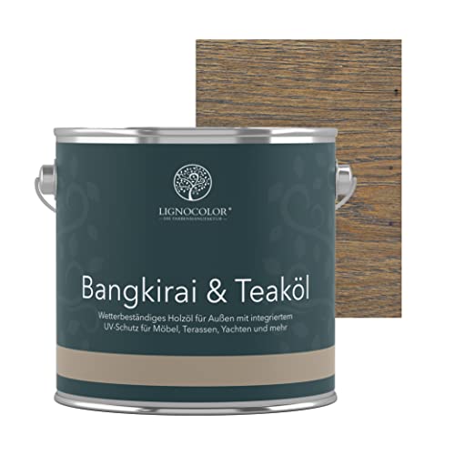 Lignocolor Teaköl | Holzöl für Gartenmöbel und Holz im Außenbereich | Holzschutz (2,5 L, Anthrazit Grau) von Lignocolor