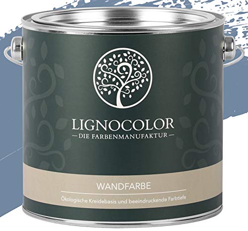 Lignocolor Wandfarbe Innenfarbe Deckenfarbe Kreidefarbe edelmatt 2,5 L (Aqua Blue) von Lignocolor