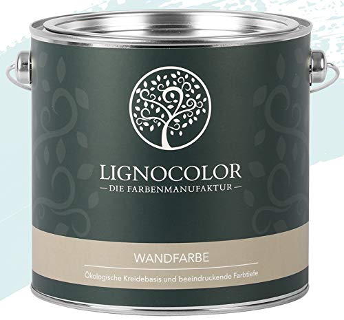 Lignocolor Wandfarbe Innenfarbe Deckenfarbe Kreidefarbe edelmatt 2,5 L (Arctic Blue) von Lignocolor