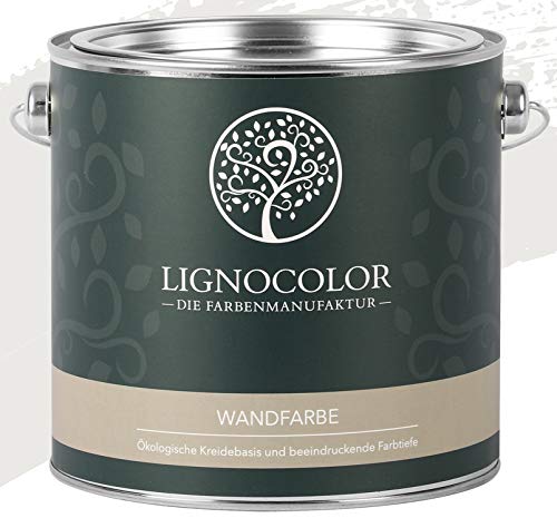 Lignocolor Wandfarbe Innenfarbe Deckenfarbe Kreidefarbe edelmatt 2,5 L (Dove Grey) von Lignocolor