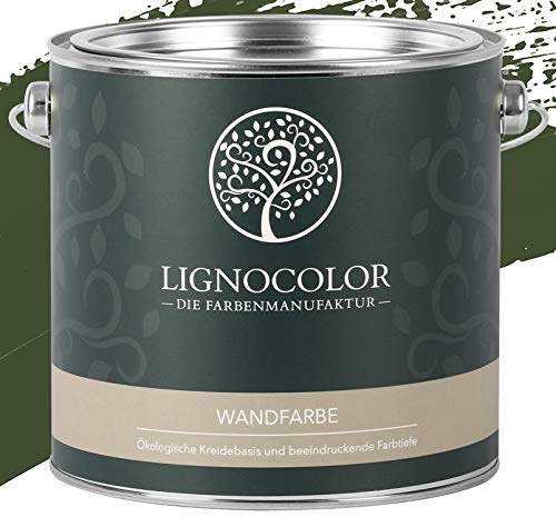 Lignocolor Wandfarbe Innenfarbe Deckenfarbe Kreidefarbe edelmatt 2,5 L (Forest) von Lignocolor