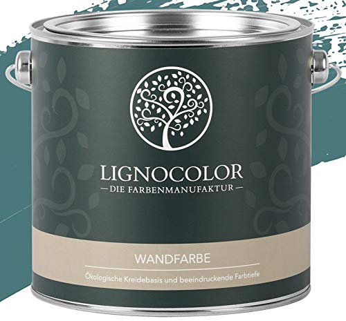 Lignocolor Wandfarbe Innenfarbe Deckenfarbe Kreidefarbe edelmatt 2,5 L (Pacific) von Lignocolor