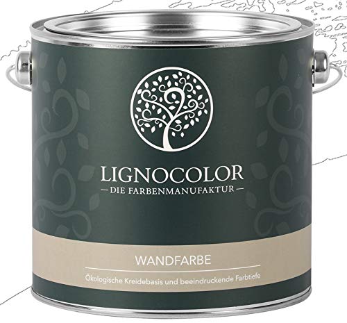 Lignocolor Wandfarbe Innenfarbe Deckenfarbe Kreidefarbe edelmatt 2,5 L (Weiss) 60 Farbtöne von Lignocolor