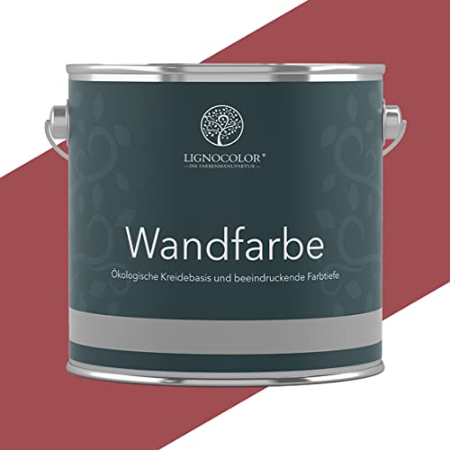 Lignocolor Wandfarbe Innenfarbe Deckenfarbe Kreidefarbe edelmatt 2,5 L (Wine) von Lignocolor